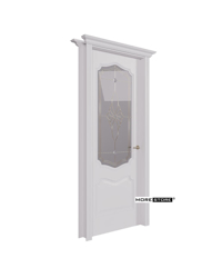 Ảnh của Cửa gỗ kính hoa đồng phun sơn trắng cao cấp