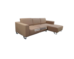 Ảnh của Mẫu sofa phòng khách bọc da nâu hiện đại, trẻ trung