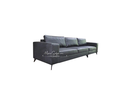 Ảnh của Mẫu sofa văng bọc da cao cấp màu đen đầy sang trọng