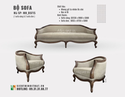 Ảnh của BỘ SOFA TÂN CỔ ĐIỂN BỌC NỈ SANG TRỌNG MH_BSF15