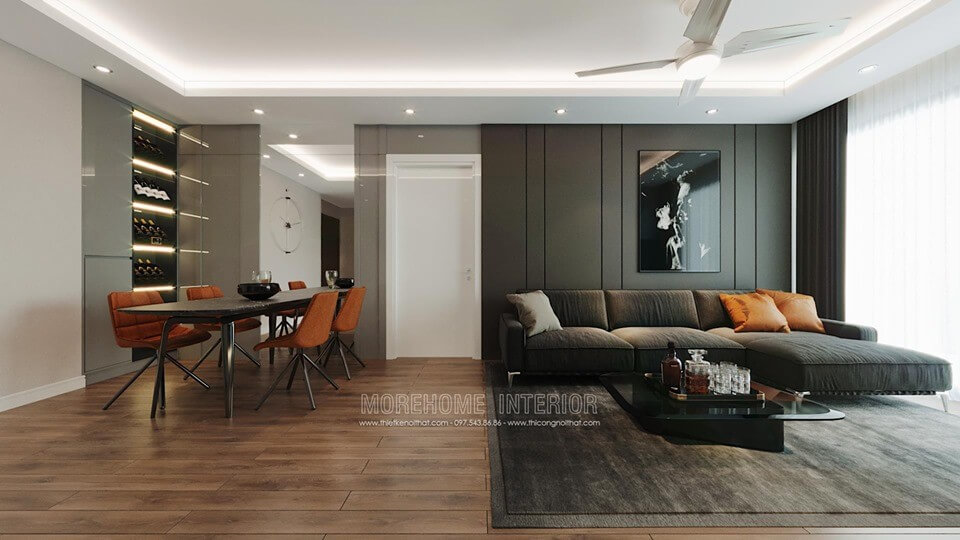 Thiết kế sofa vải chữ L cao cấp hiện đại vào không gian sống